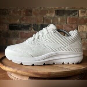 Brooks woman’s white addiction walk cushion support shoes
